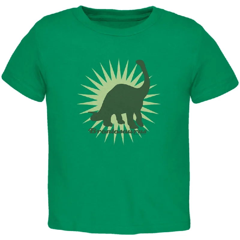 Sunburst Brontosaurus Kelly Green Toddler T-Shirt