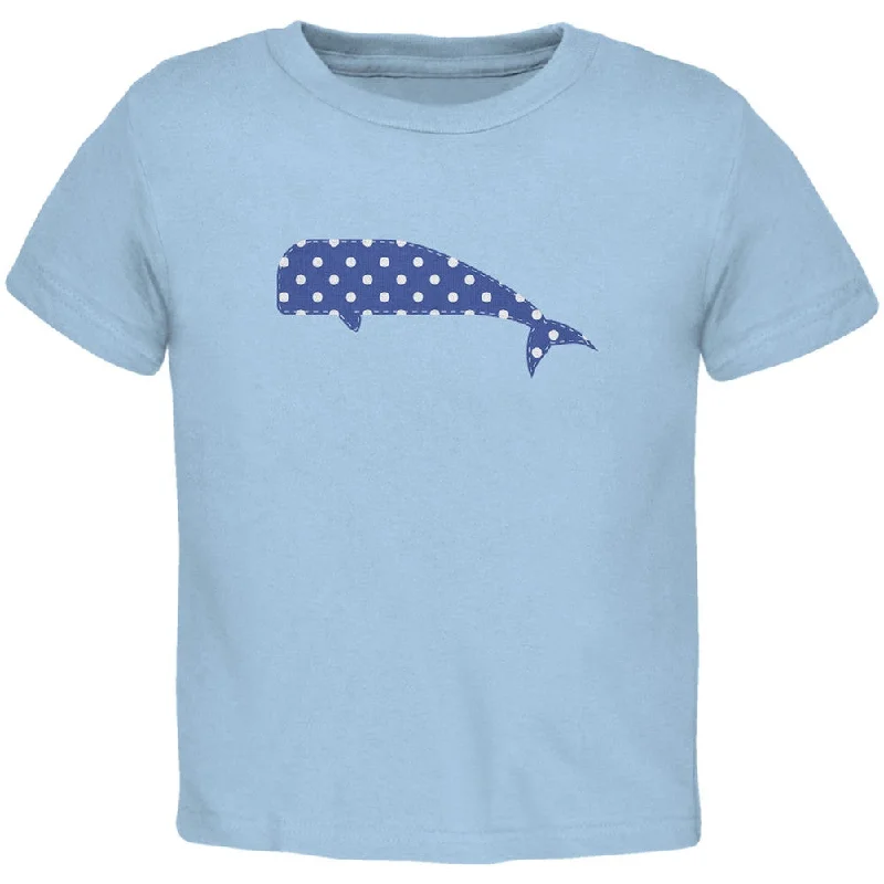 Summer - Whale Faux Stitched Light Blue Toddler T-Shirt