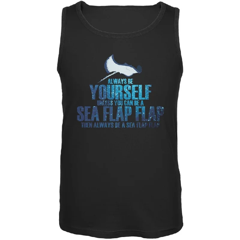 Always Be Yourself Sea Flap Flap Black Adult Tank Top