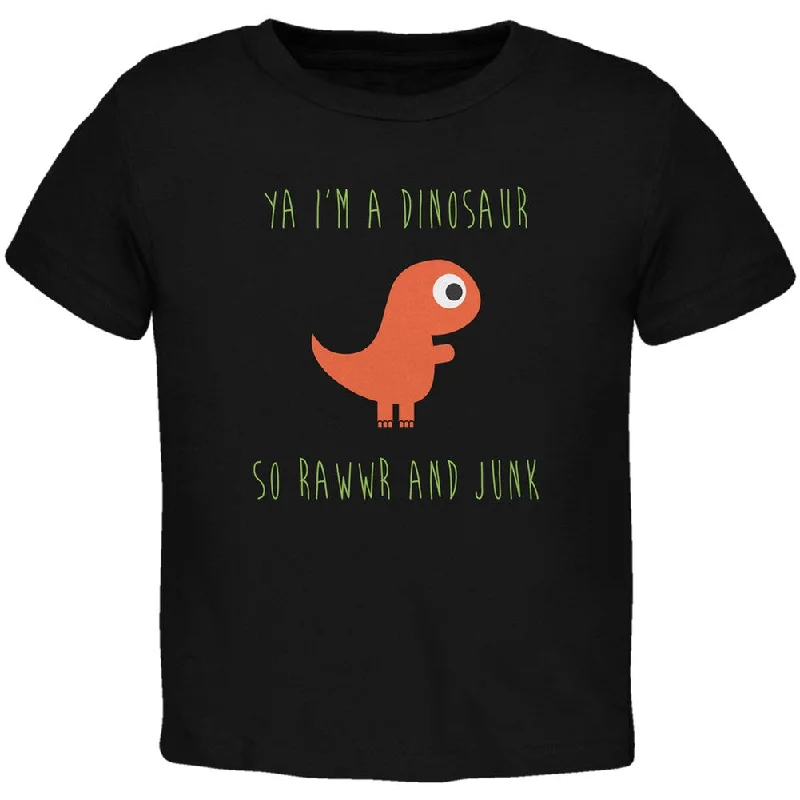 Ya I'm a Dinosaur - T-Rex Black Toddler T-Shirt