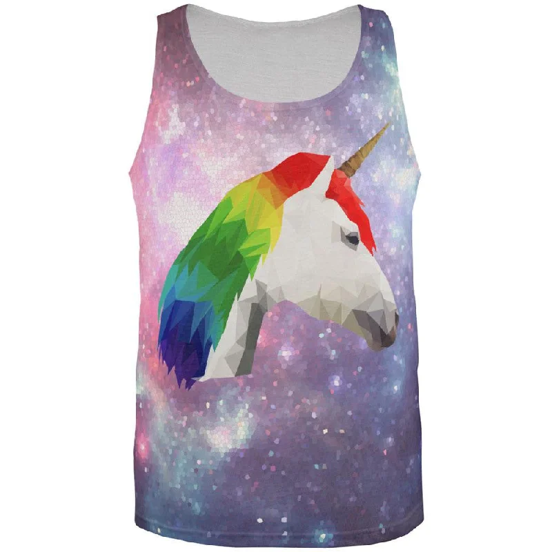 Geometric Rainbow Galaxy Unicorn All Over Adult Tank Top