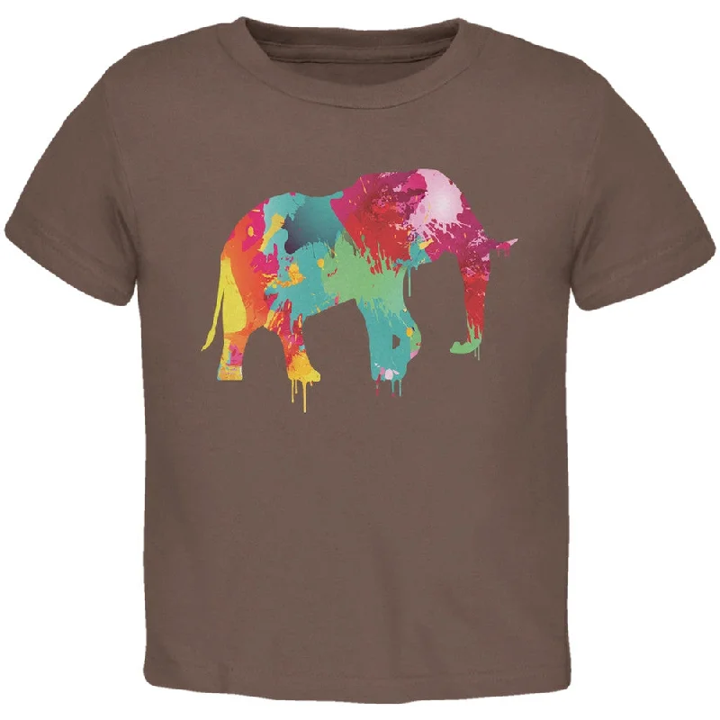 Splatter Elephant Black Toddler T-Shirt