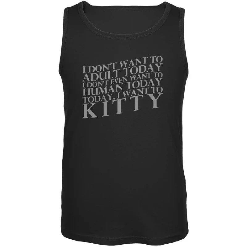 Don't Adult Today Just Kitty Cat Black Adult Tank Top