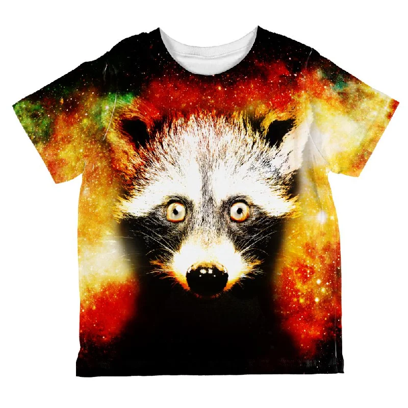 Galaxy Trash Panda Raccoon All Over Toddler T Shirt