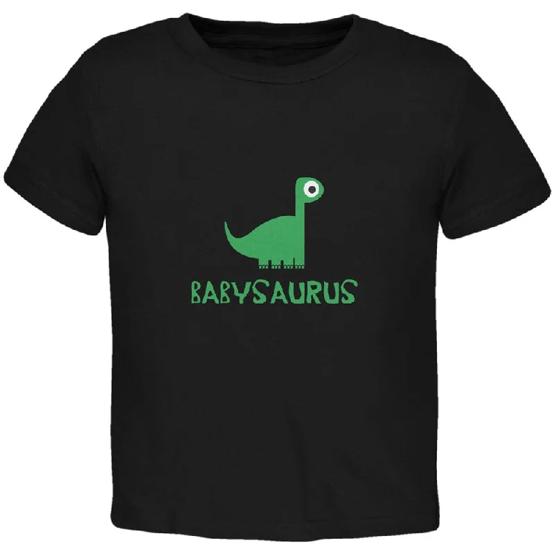 Babysaurus Father and Child Black Toddler T-Shirt