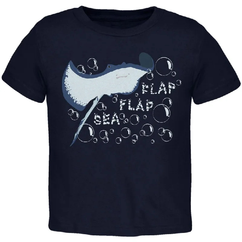 Sea Flap Flap Stingray Navy Toddler T-Shirt