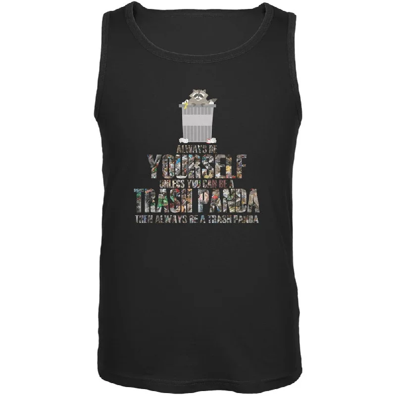 Always Be Yourself Trash Panda Black Adult Tank Top