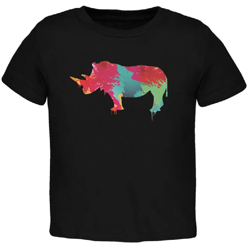 Splatter Rhino Black Toddler T-Shirt