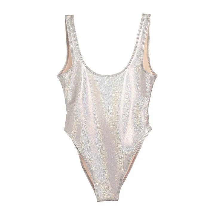 METALLIC IRIDESCENT WHITE [BLANK SWIMSUIT]