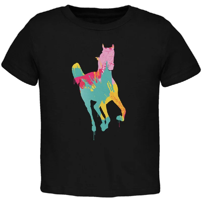 Splatter Horse Black Toddler T-Shirt