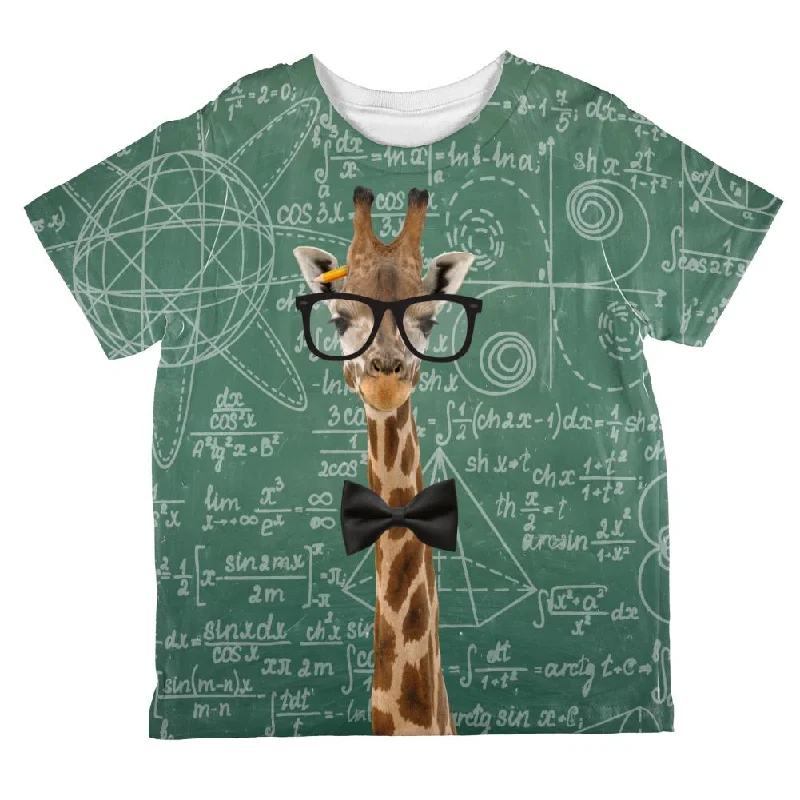 Graduation Giraffe Math Geek Formulas All Over Toddler T Shirt