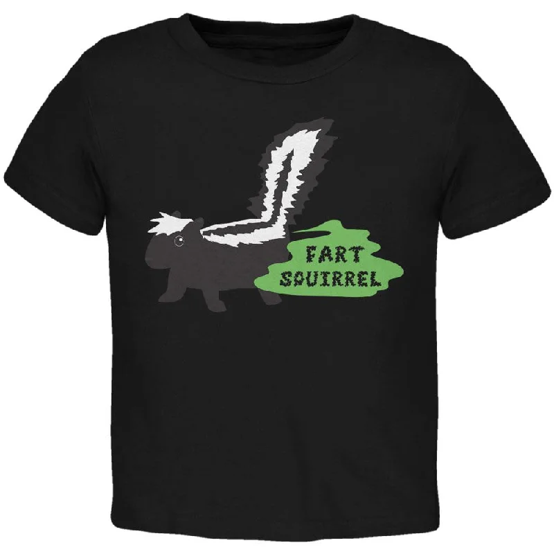 Fart Squirrel Skunk Black Toddler T-Shirt