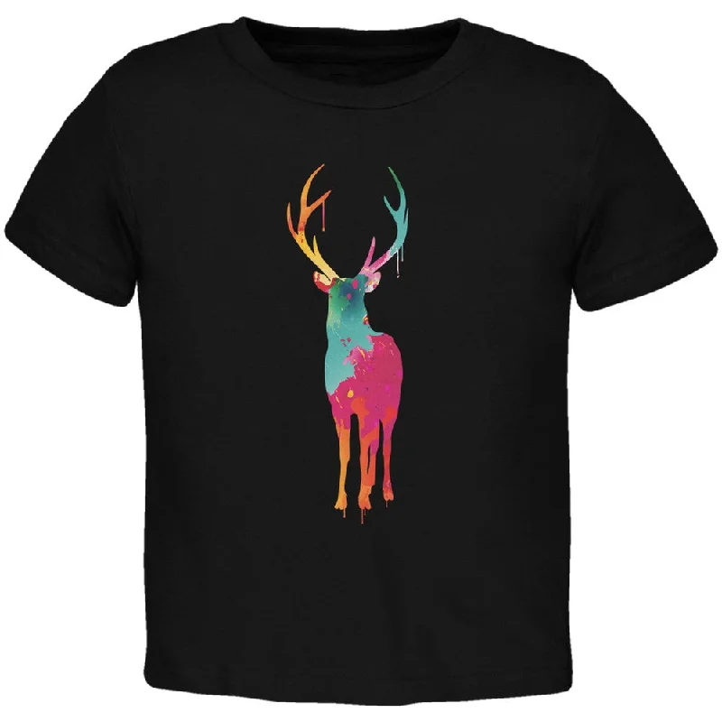 Splatter Deer Black Toddler T-Shirt