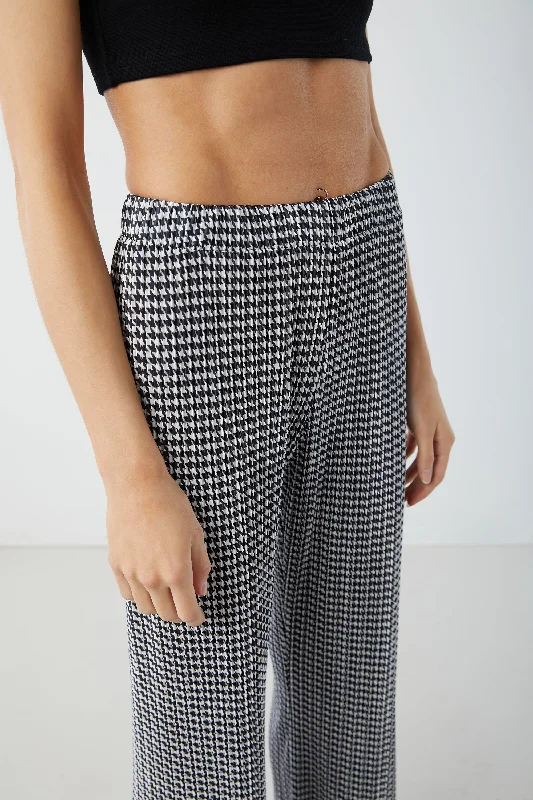 HOUNDSTOOTH PLEATED PANT