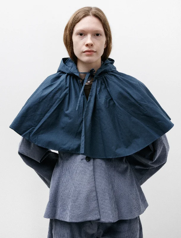 British Dry Waxed Oilskin Cape Hood Navy