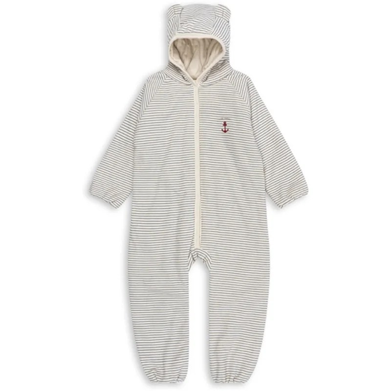 Konges Sløjd Stripe Bluie Itty Onesie With Hood