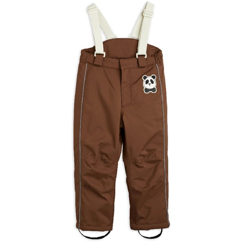 Mini Rodini Brown Panda Soft Ski Pants