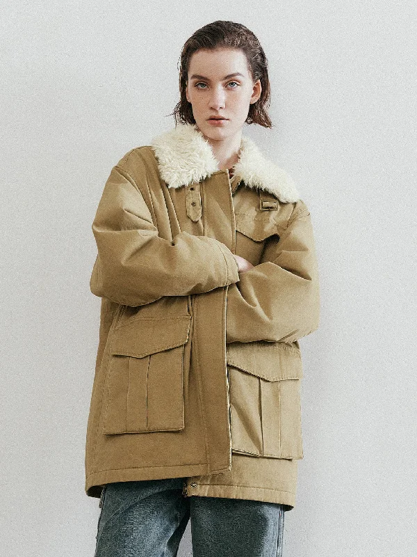 Sherpa Lapel Down Outerwear