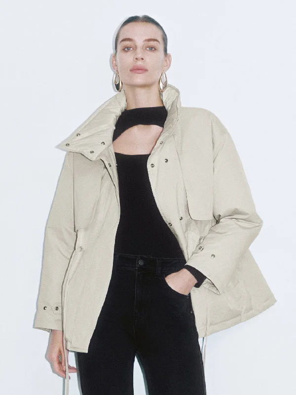 Wide Lapel Down Outerwear