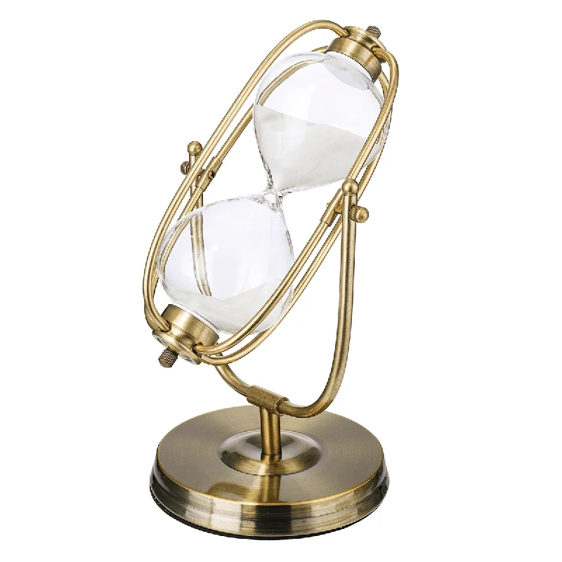 60Min Hourglass Timer Bronze Rotation Sand Glass Countdown Home Office Decorations