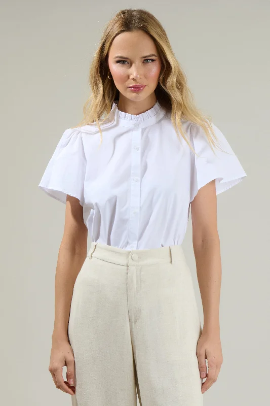 Fabiola Ruffle Button Down Top