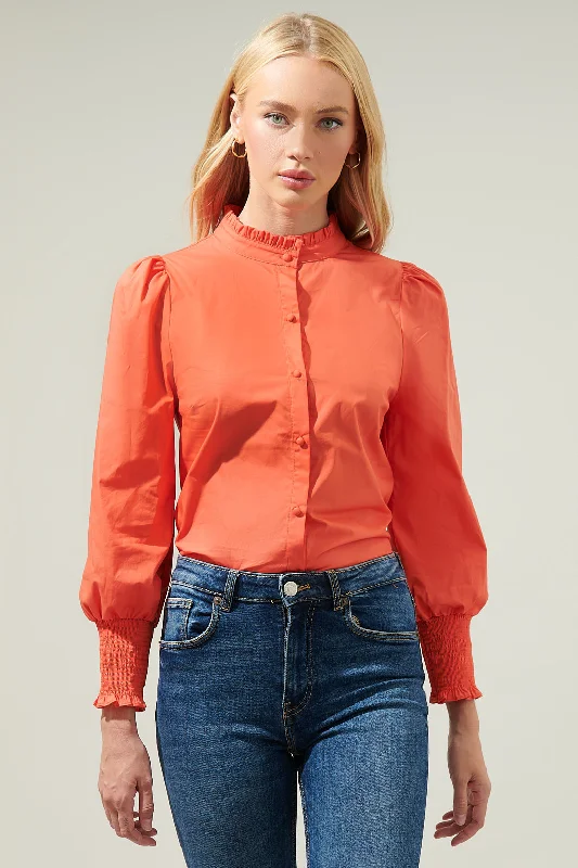 Henricka Ruffle Button Down Top