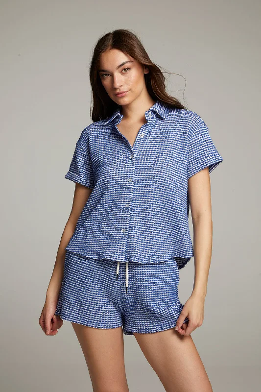 Key West Cobalt Blue Button Down Top