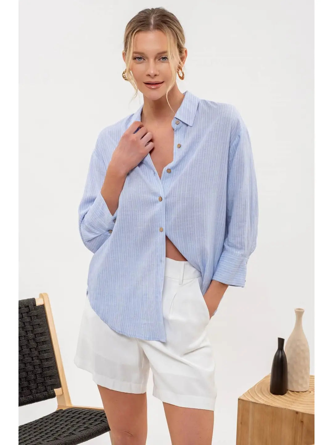 Marissa Blue Button Down