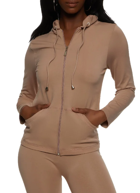 Full Zip Hooded Active Top