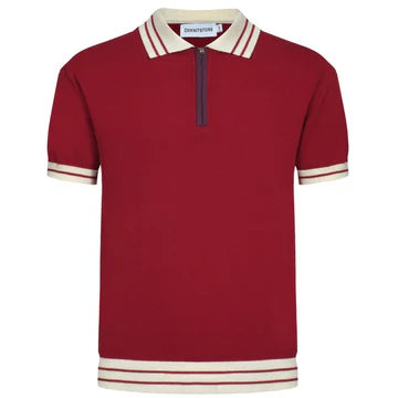 Harry Mod Knit Red & White Neck