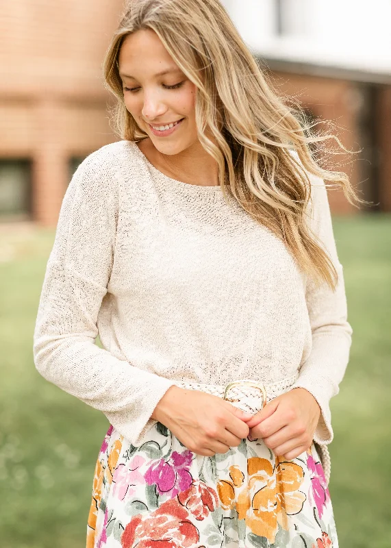 Knit Cream Drop Shoulder Top - FINAL SALE