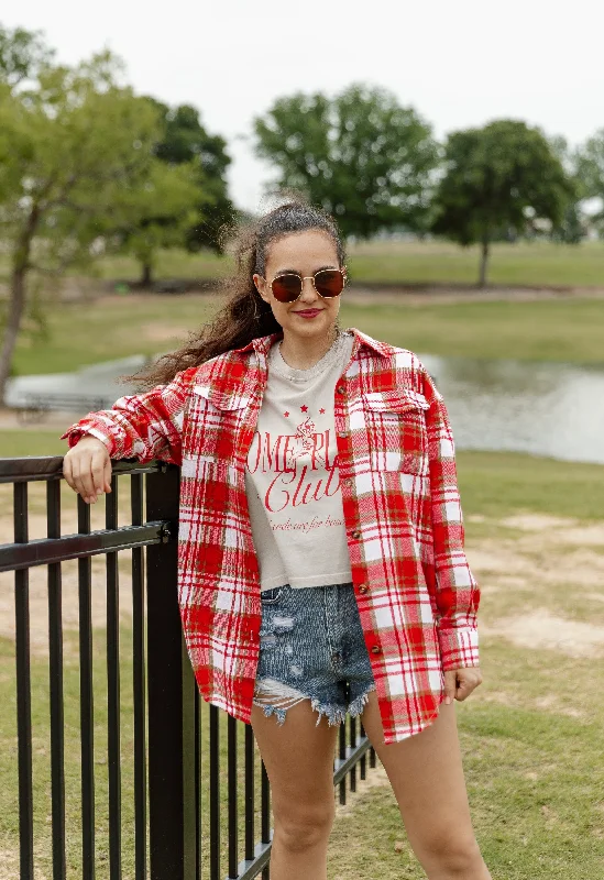 LAYER IT ON CHECKERED BUTTON DOWN TOP