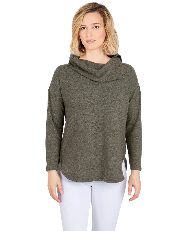 Ruby Road All Cozy Cowl Twist Knit Top