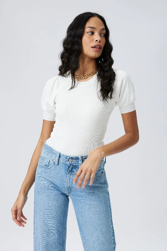 SALE - Baxter Ribbed Puff Sleeve Knit Top