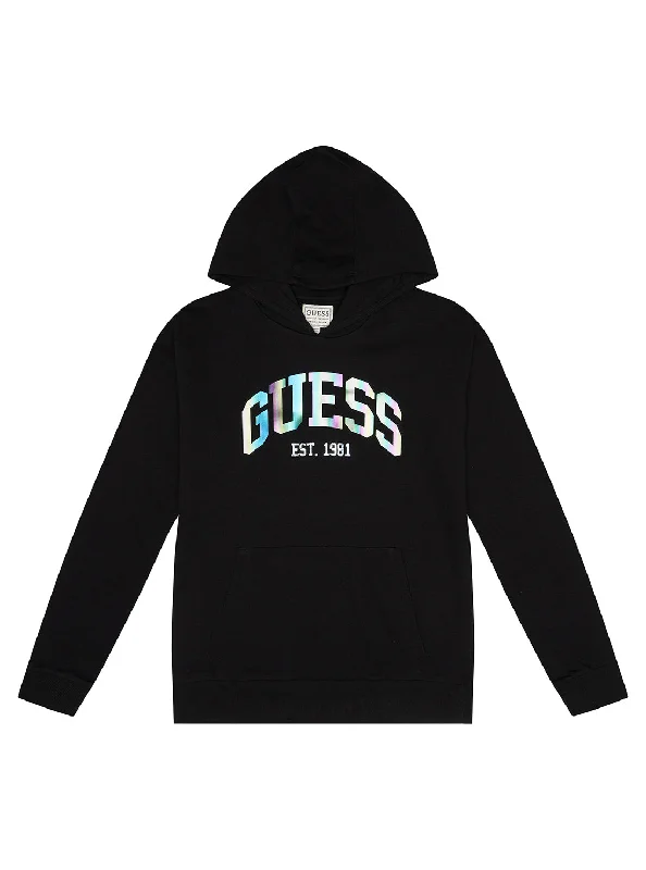 Eco Black Logo Hooded Jumper (7-16)