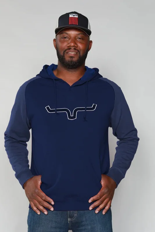 'Kimes Ranch' Men's Burn Off Fleece Hood - Navy