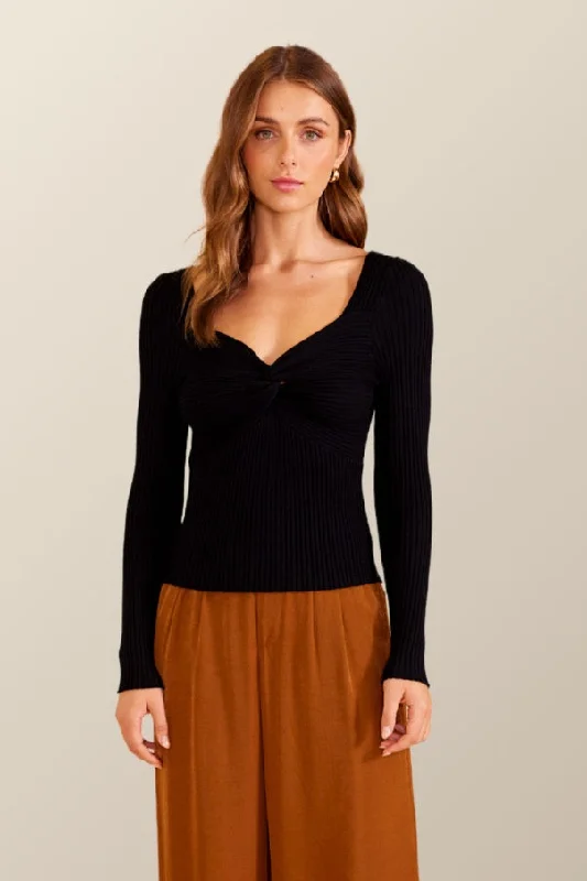 MINKPINK Womens Nora Knit Top - Black