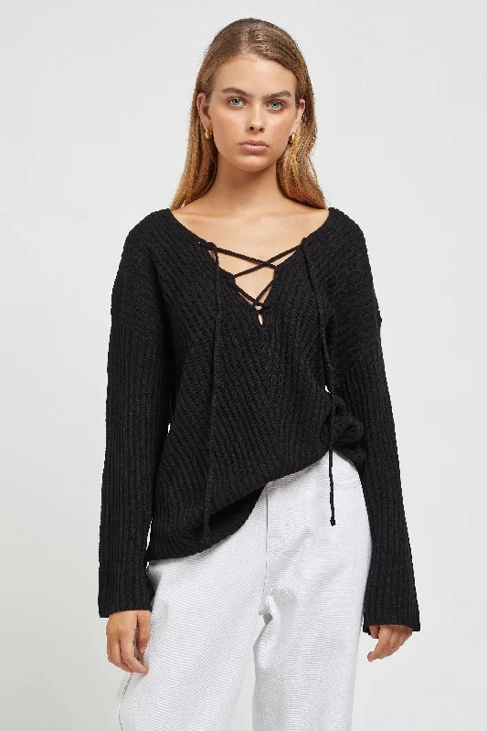 SUNDAYS THE LABEL Womens Amira Knit Top - Black