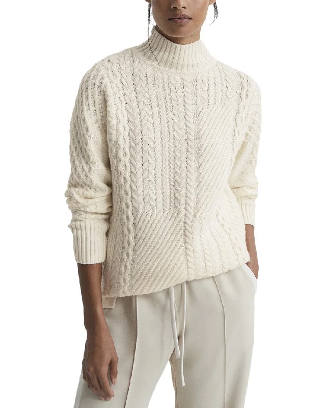 Reiss Martha Cable Knit High Neck Wool-Blend Jumper