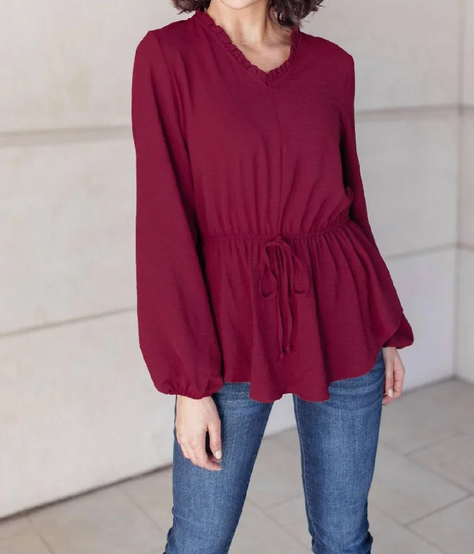 Annalise Blouse In Deep Berry