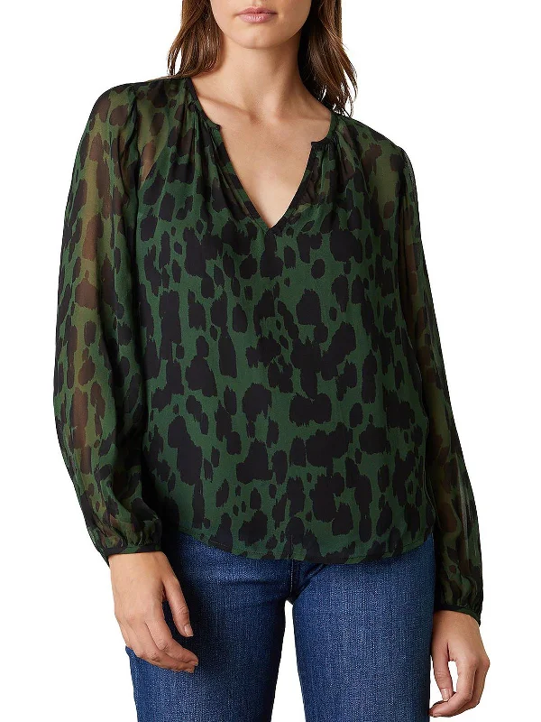 Edna Womens Chiffon Boho Blouse