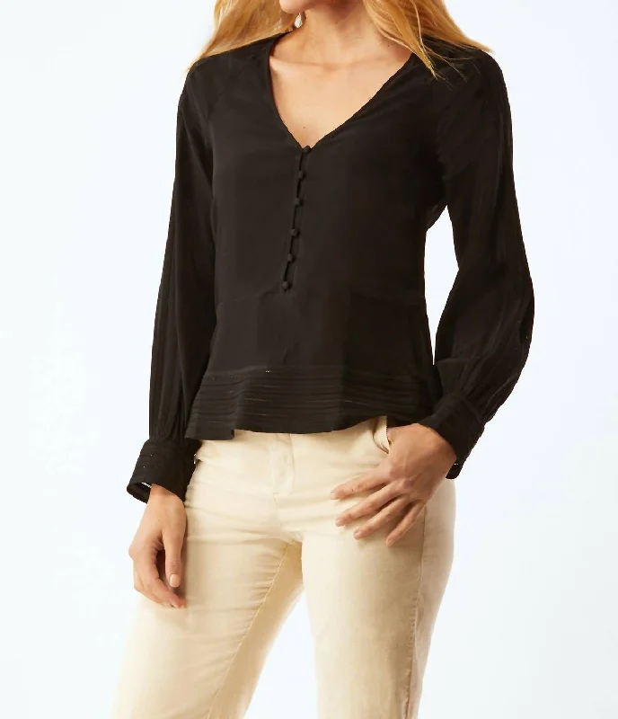 Hathaway Blouse With Embroidery In Black