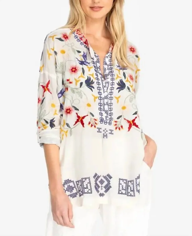 Mariposa Silk Blouse In White