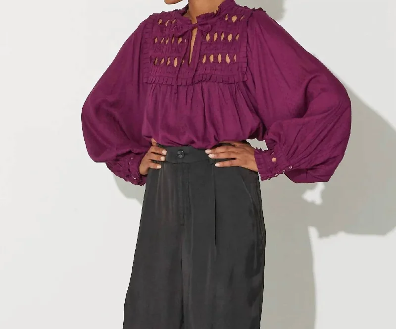 Sabella Blouse In Aubergine