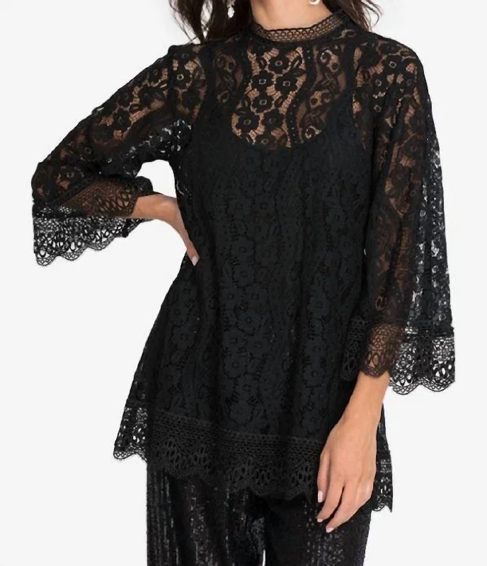 Starlet Lace Blouse (Slip) In Black