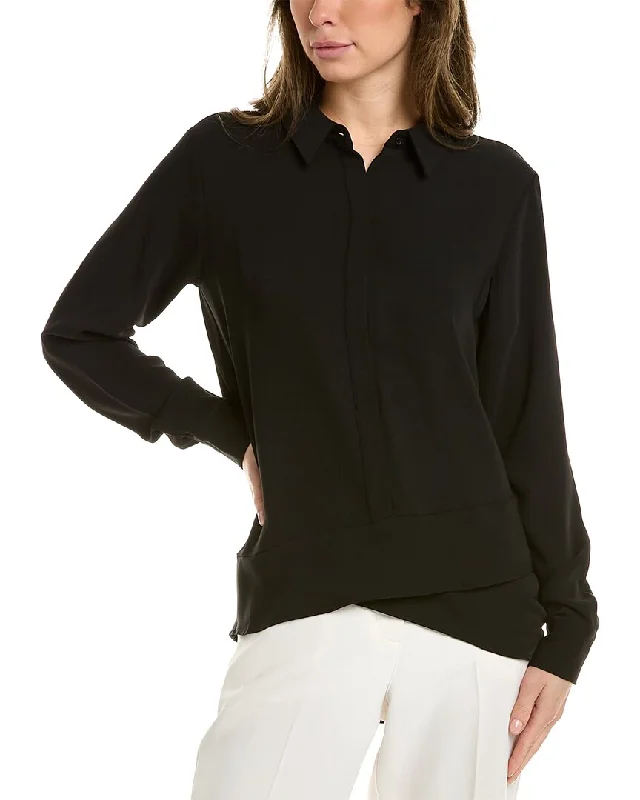 T Tahari Dropped-Shoulder Blouse