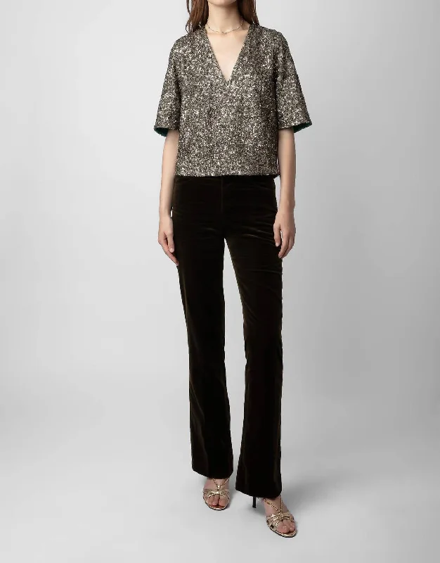 Tytane Sequin Blouse In Bronze