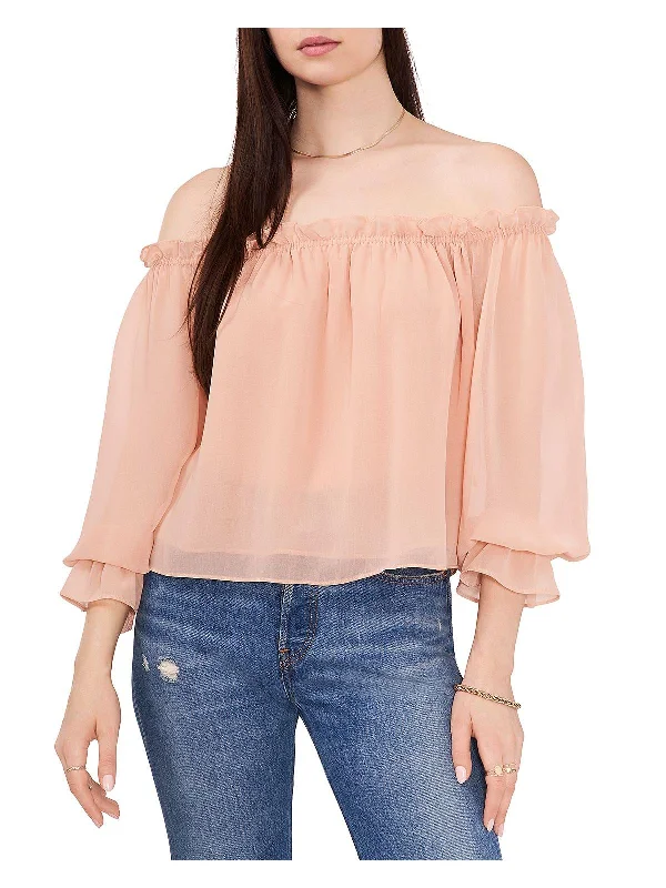 Womens Chiffon Gathered Blouse