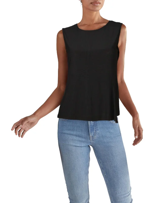 Womens Solid Keyhole Blouse