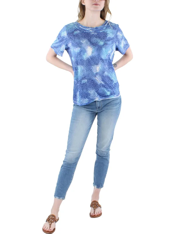 Womens Tie-Die Knit Blouse